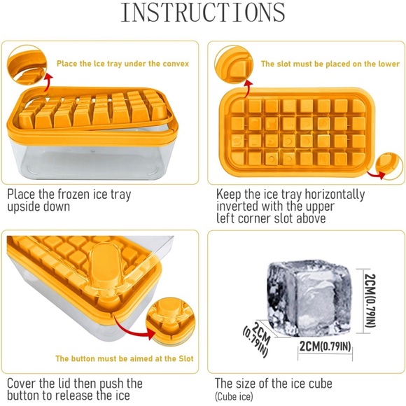 Ice Cube Tray with Lid and Bin,64 pcs Ice Cubes Molds for Freezer,Easy Release - Picture 3 of 5